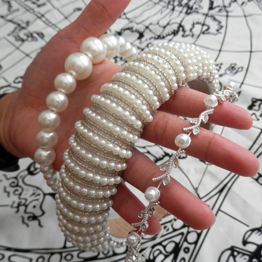 Faux Pearl Headband Set